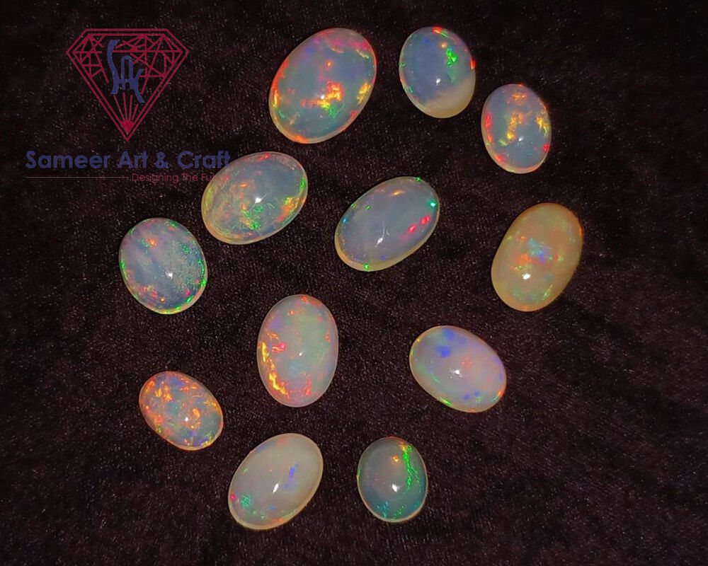 Ethiopian Opal Natural Gemstone Handmade Oval Shape Smooth Cut Loose Stone