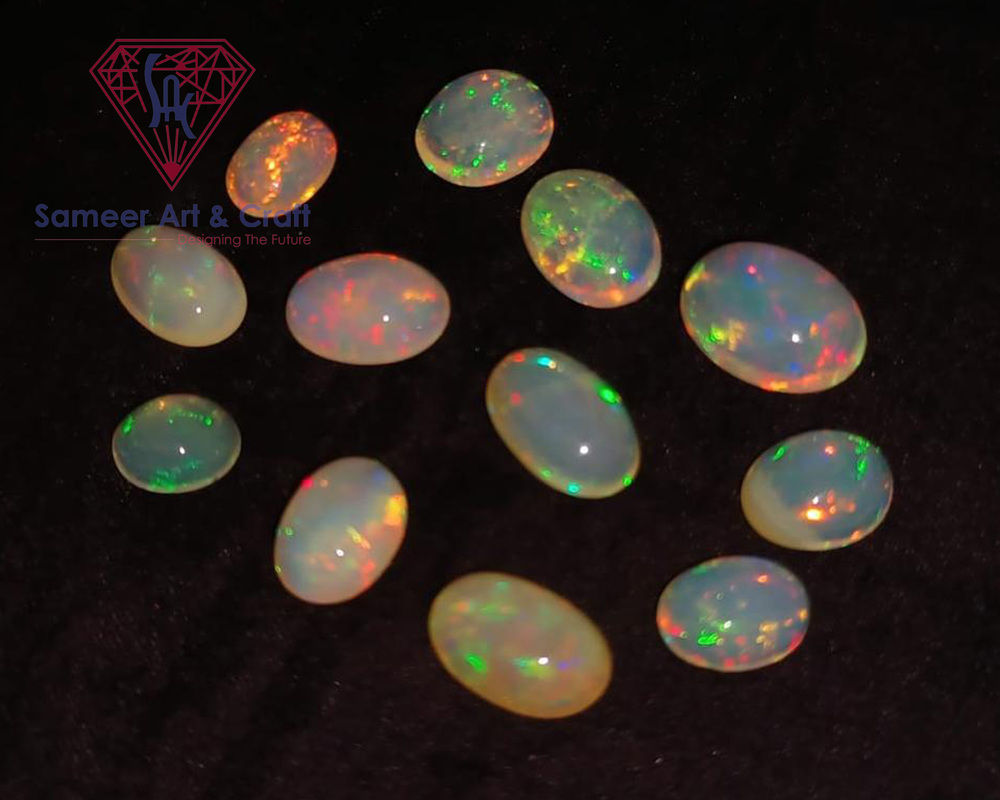 Ethiopian Opal Natural Gemstone Handmade Oval Shape Smooth Cut Loose Stone