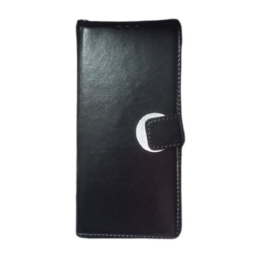 Pure Black Mobile Flip Cover - Body Material: Pvc