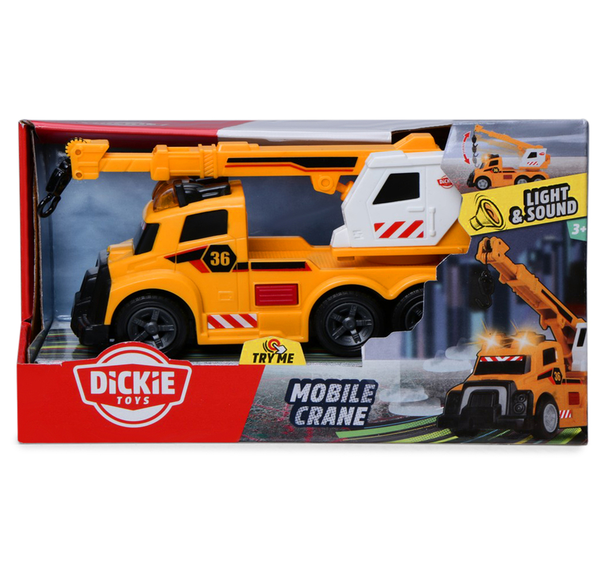 Dickie Light & Sound Vehicle - Mobile Crane - Color: Multicolor