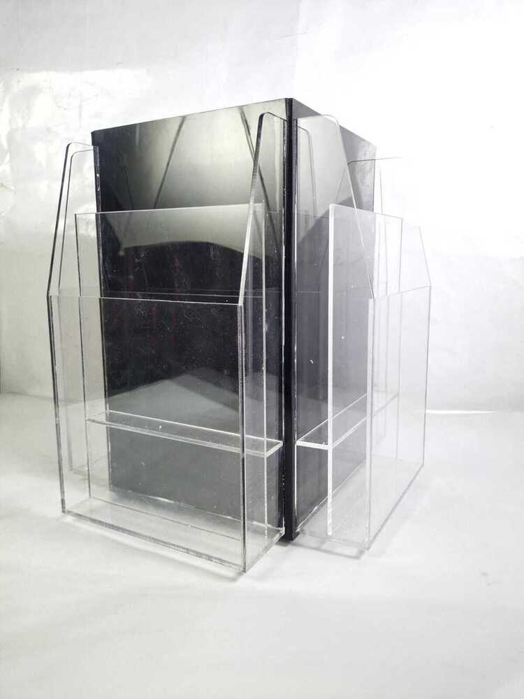 Revolving Magazine Stand - Durable Metal Frame Stylish Design For Home And Office Use