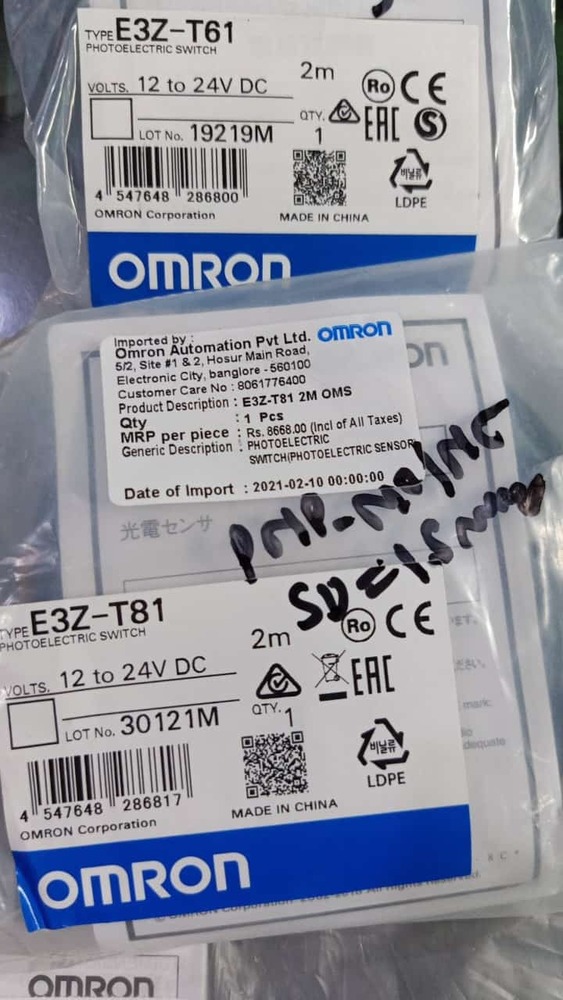 OMRON PHOTOELECTRIC SENSOR,E3Z-T81,D4N-2ARE-L1,D4NL-1AFA-B