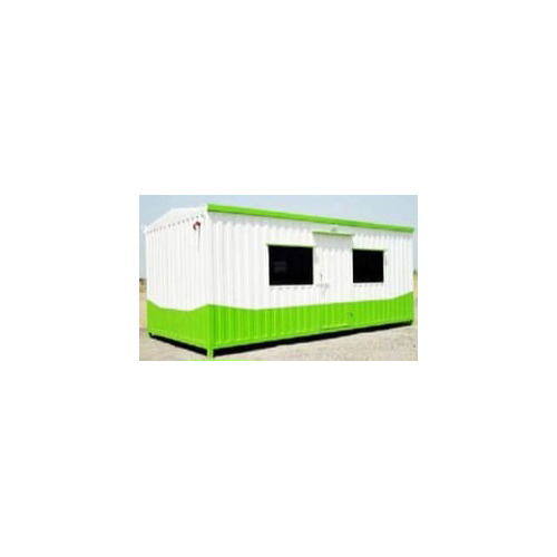 MS Portable Office Cabin - Steel Structure, 8-10 Feet Height, White Color | High Wind Resistance, Insulated Walls with Galvanized Iron and Hylum Sheet, PVC Door and Flooring