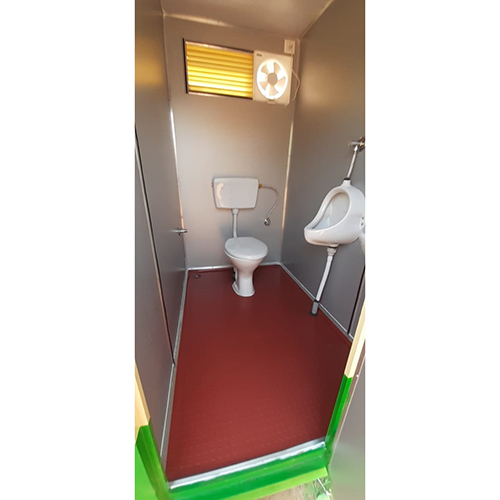 Portable Toilet Cabin - Galvanized Iron And Hylum Sheet Construction, White Mdf Roof, High Wind Resistance, Pvc Door And Window