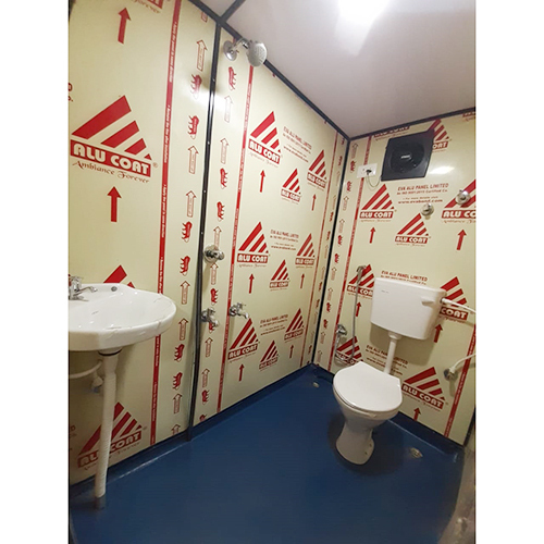 Portable Toilet Cabin - Galvanized Iron And Hylum Sheet Construction, White Mdf Roof, High Wind Resistance, Pvc Door And Window