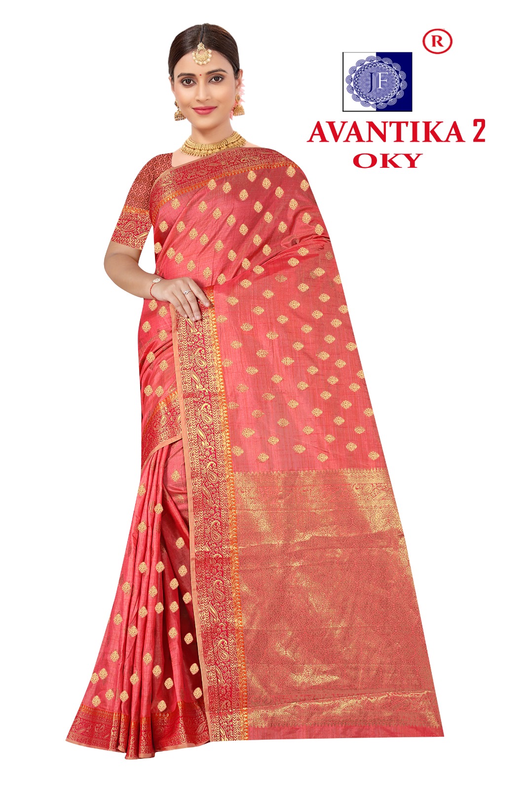 Avantika  Banarasi Raw Silk  Saree - Color: Six Pestal Colour
