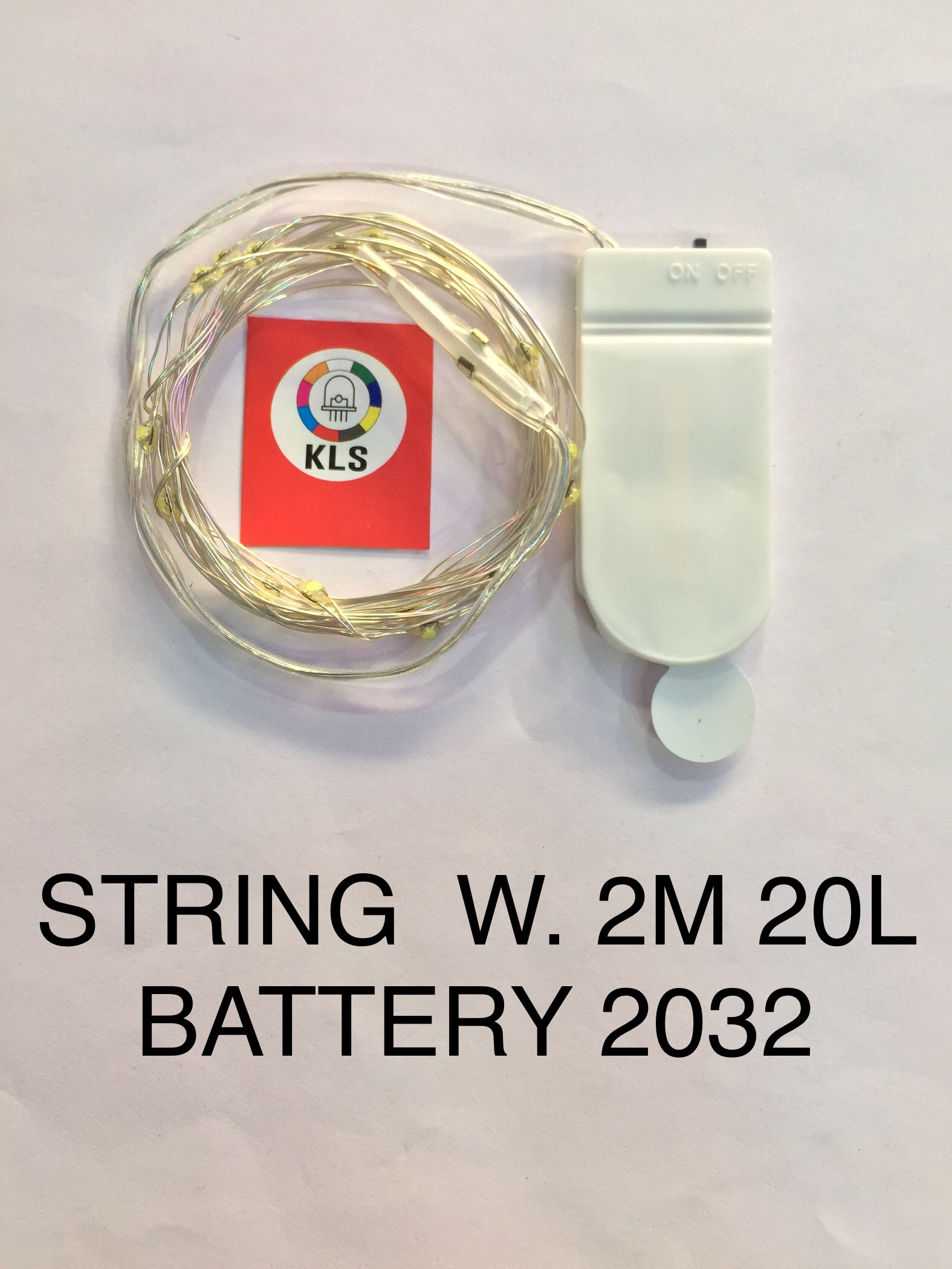 String Light - 2mtr Length | 20 Led Battery Operated, Multi-color Options: Red, Green, Blue, White, Warm White, Yellow, Pink, Uv, Rgb