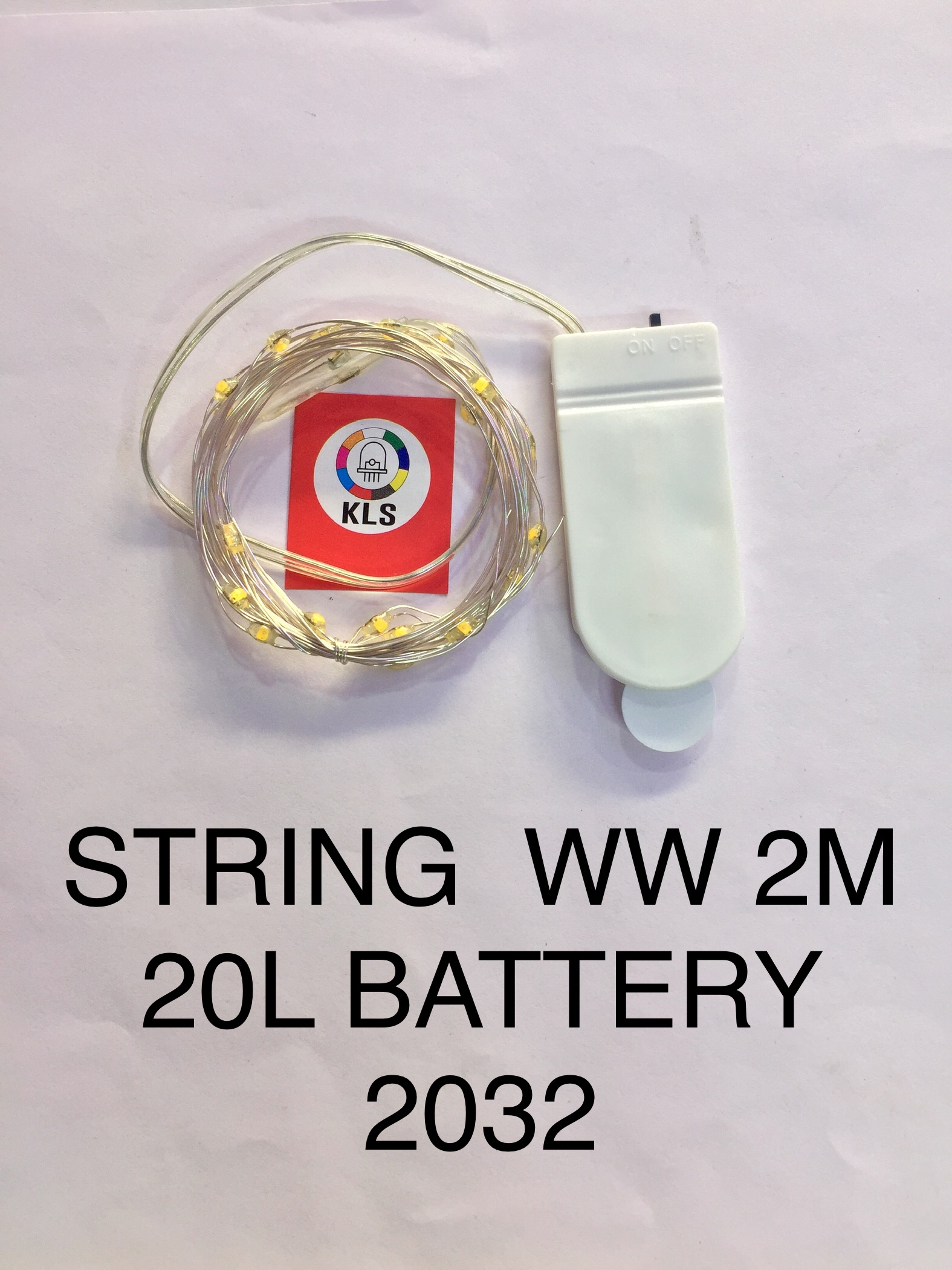 String Light - 2mtr Length | 20 Led Battery Operated, Multi-color Options: Red, Green, Blue, White, Warm White, Yellow, Pink, Uv, Rgb