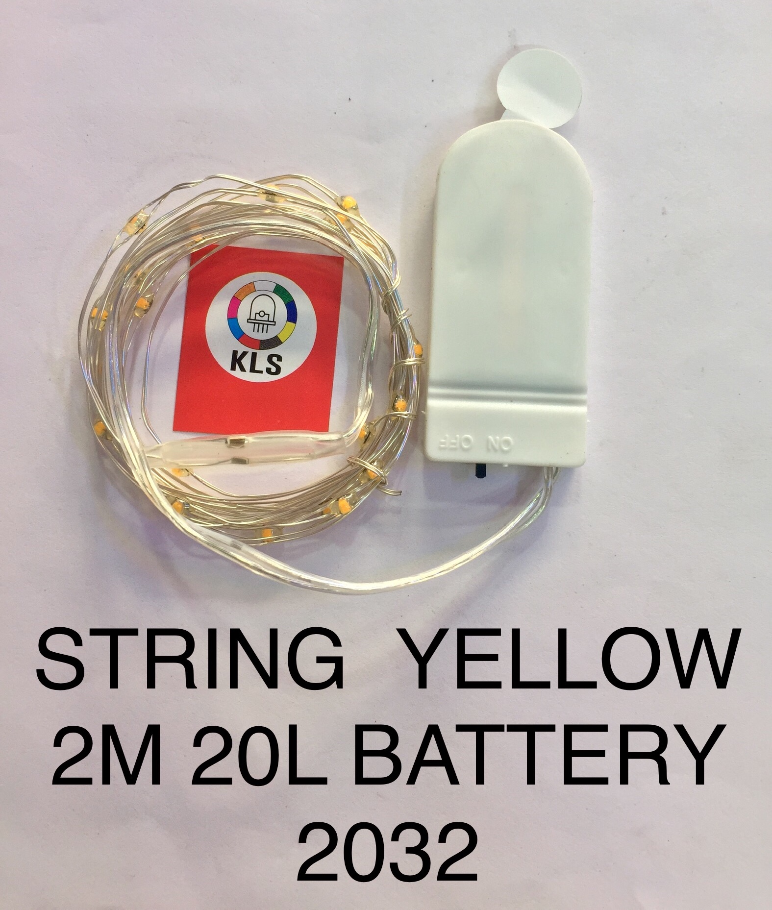 String Light - 2mtr Length | 20 Led Battery Operated, Multi-color Options: Red, Green, Blue, White, Warm White, Yellow, Pink, Uv, Rgb