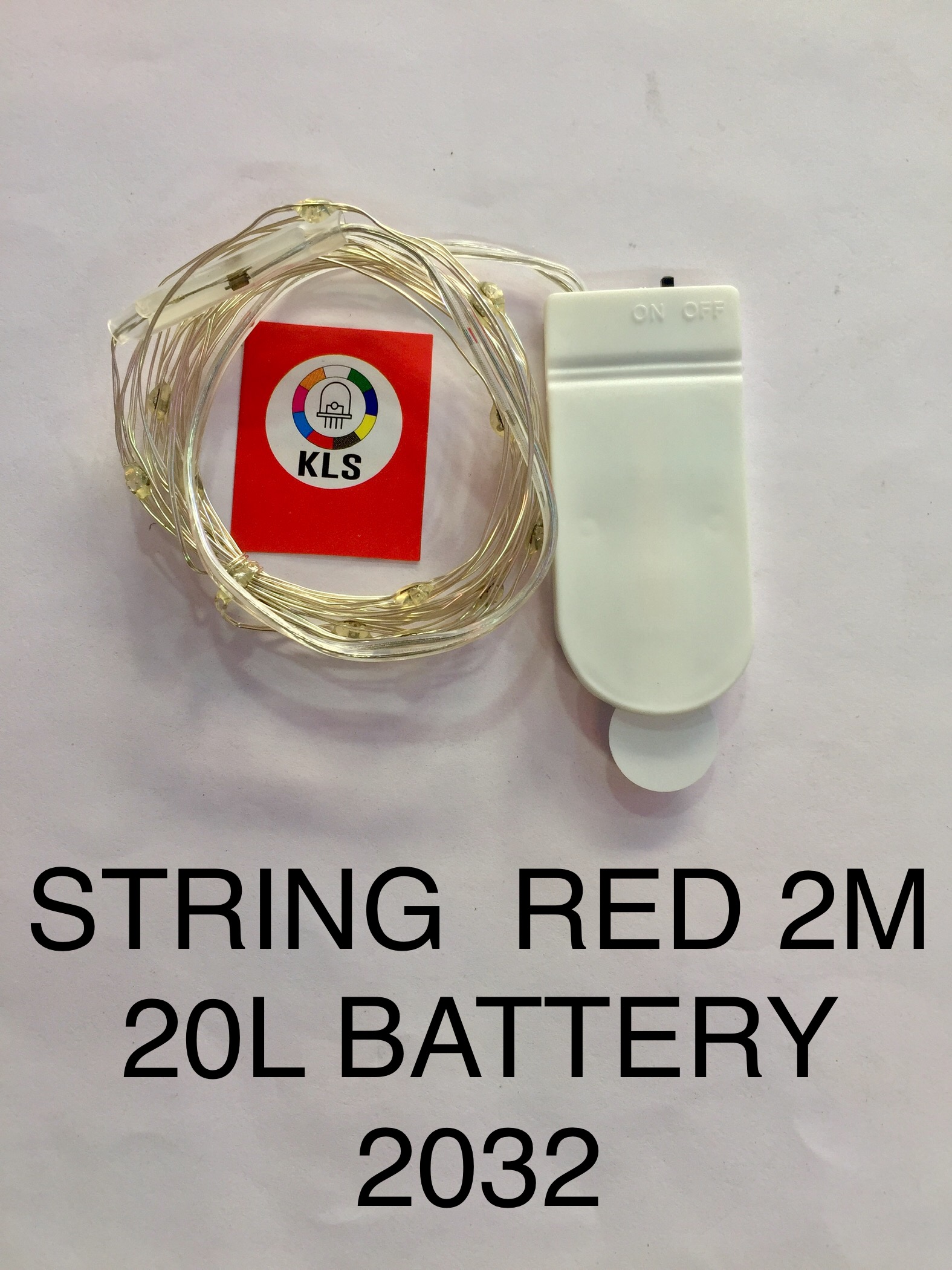 String Light - 2mtr Length | 20 Led Battery Operated, Multi-color Options: Red, Green, Blue, White, Warm White, Yellow, Pink, Uv, Rgb