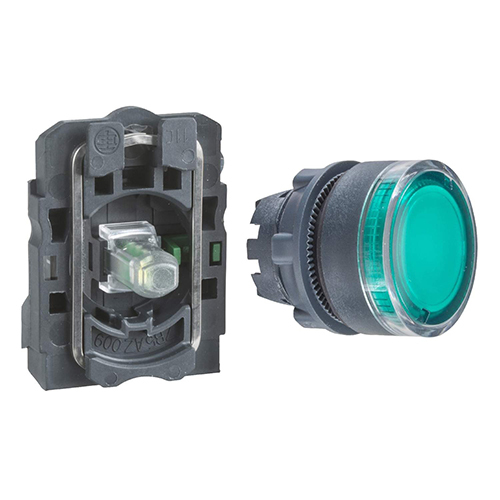 230VAC Schneider Electric Green Flush Direct With Resistance Bulb Included