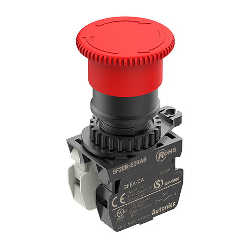 Autonics 2225 Emergency Stop Button Switch - Color: Red And Black