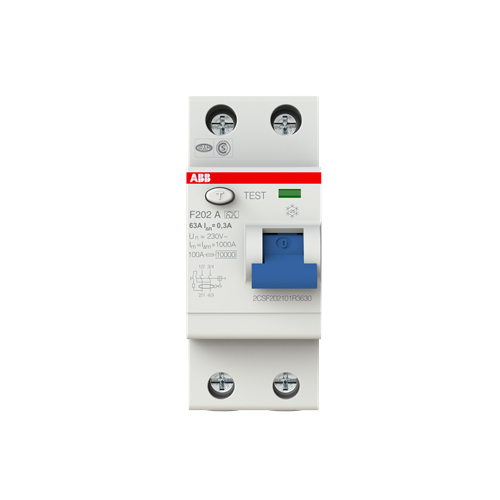 Abb F202 A-63-0-3 Residual Current Circuit Breaker - Color: White