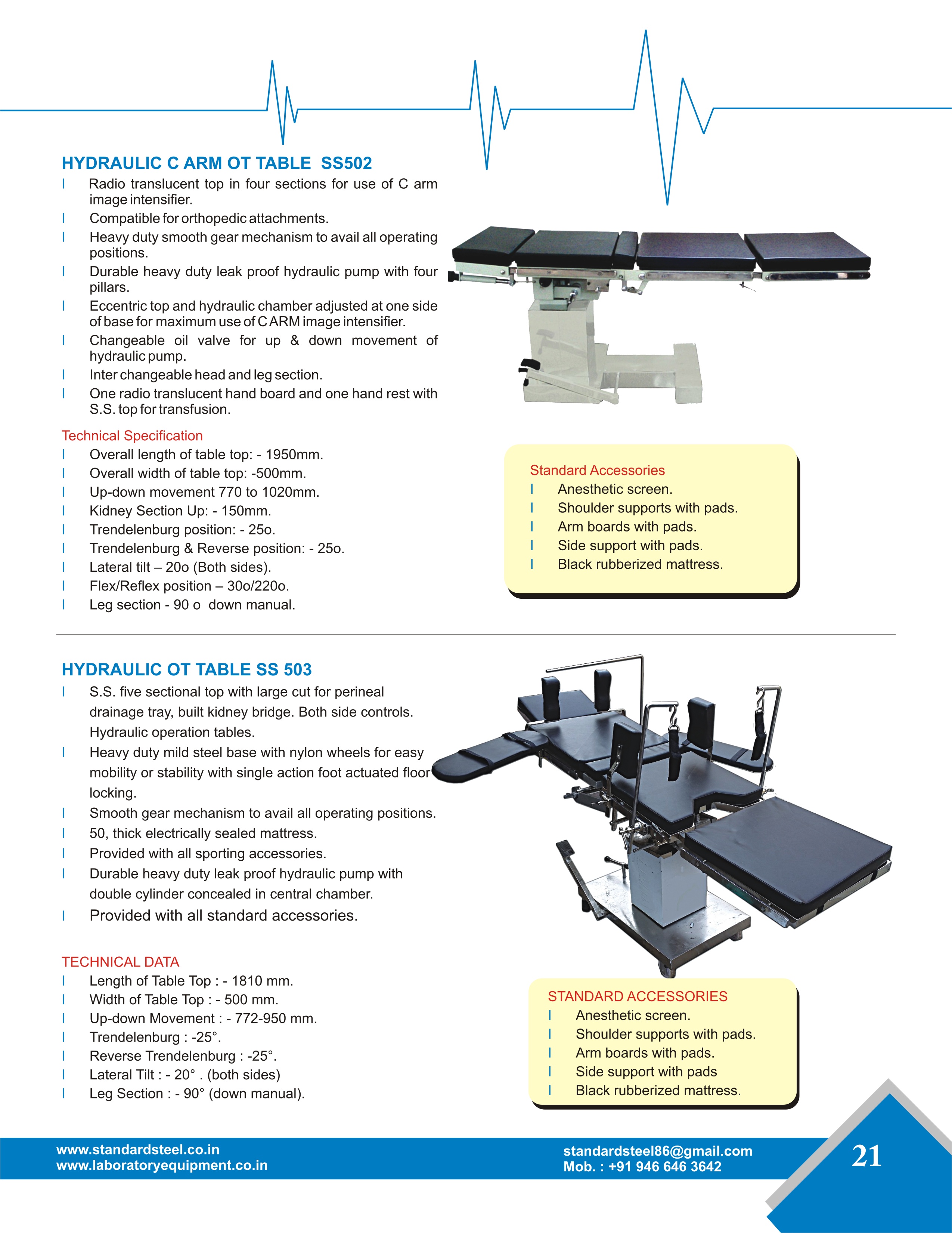 Electric C Arm Ot Table - Material: Steel