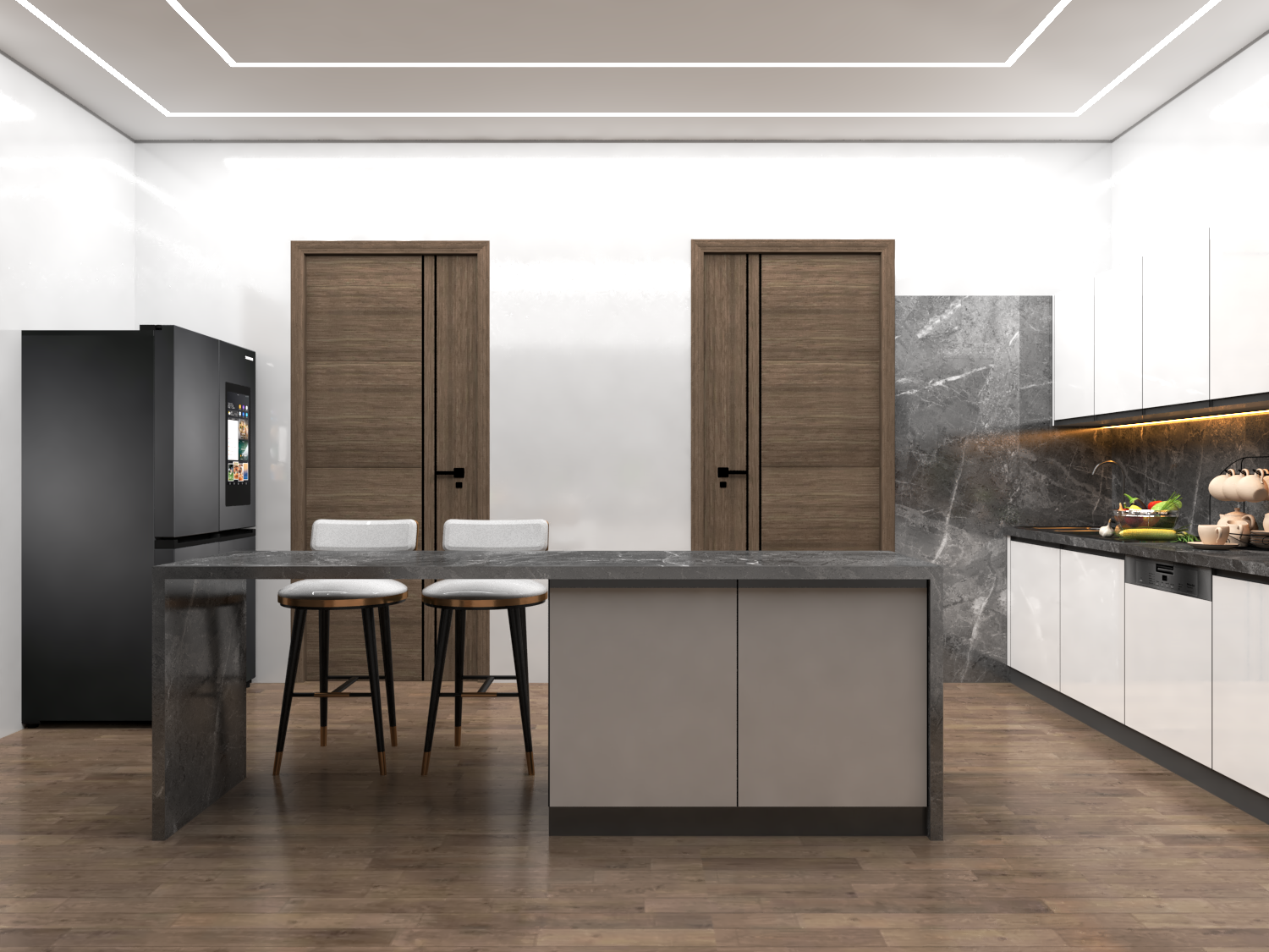 Modular Kitchen Brown/white - Brand Name: Jindal Steel