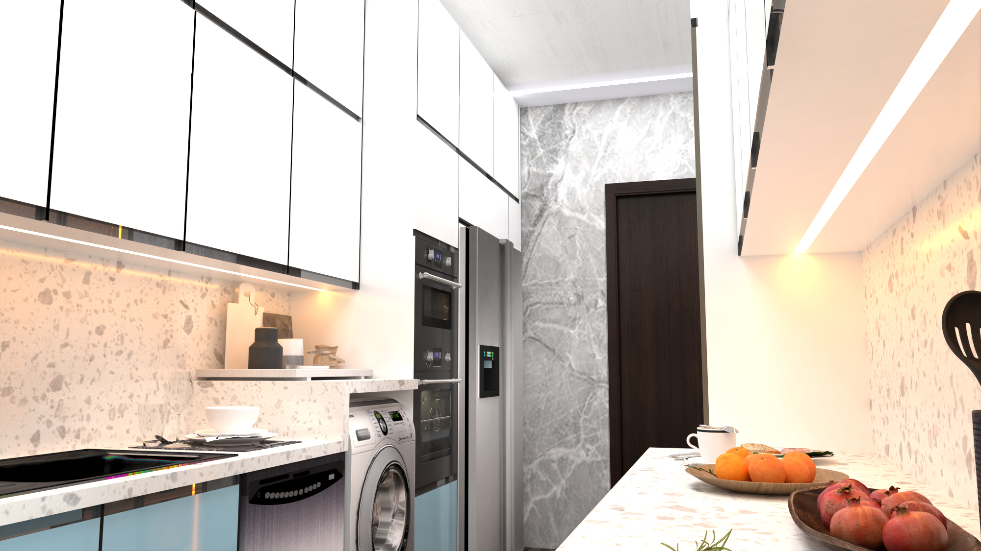 Modular Kitchen Blue/white - Brand Name: Jindal Steel