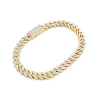 Moissanite Diamond Hiphop Bracelet - Color: Golden