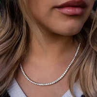 Lab Grown Diamond Tennis Chain - Color: Sliver