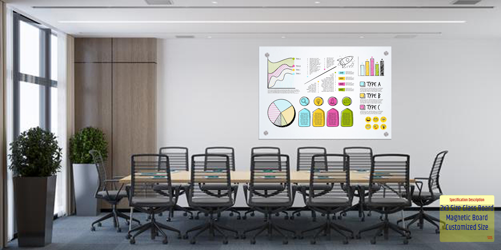 12x24 Inch White Marker Board