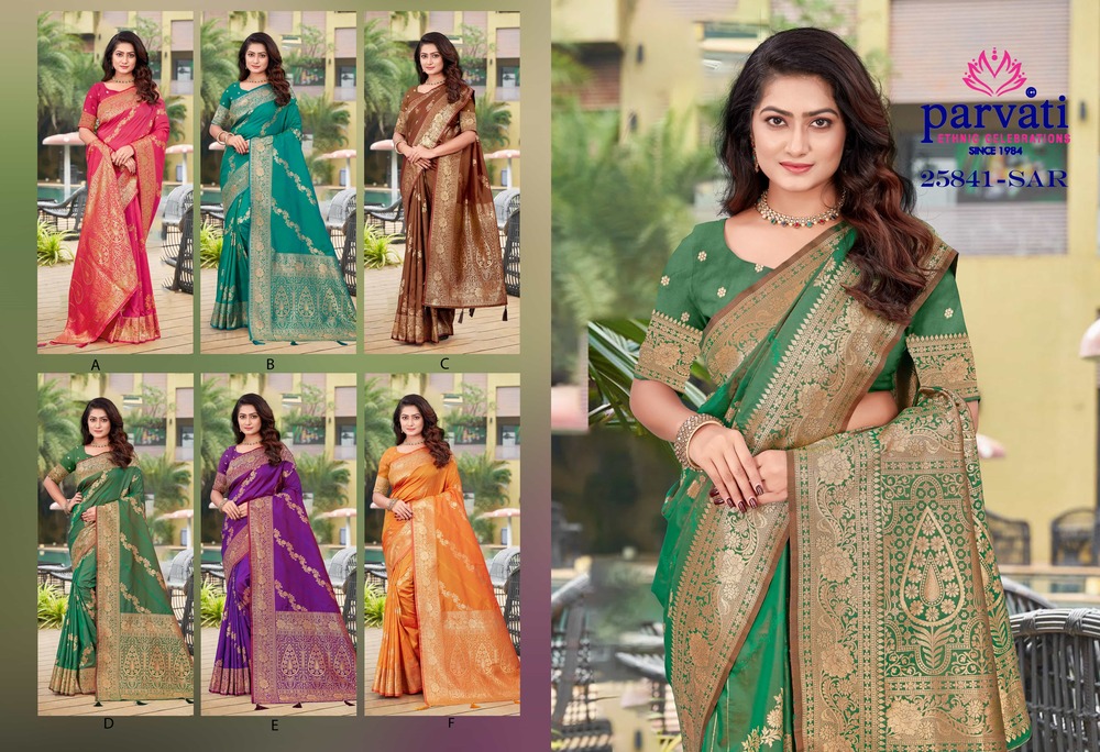 Parvati Multicolor Rapier Silk Saree -25841