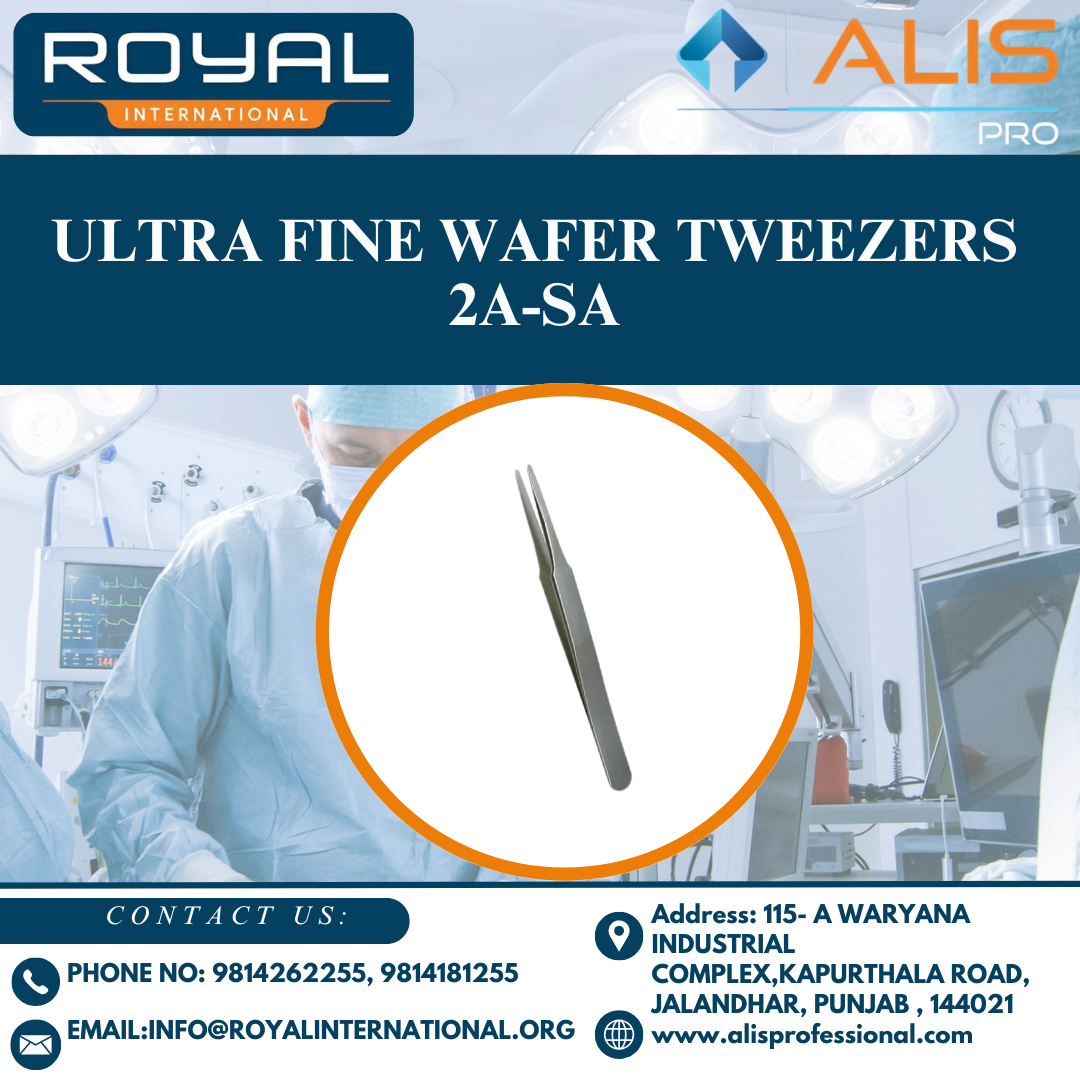 2a-sa Ultra Fine Wafer Tweezers - Silver, Wide Fine Tips | Portable Design, Durable Construction, Warranty Included