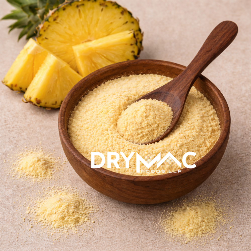 Spray Dried Pineapple Powder - Powder Form, 12 Months Shelf Life | Soluble in Water, Ideal for Beverages, Health Foods, Bakery, Baby Foods, Jellies