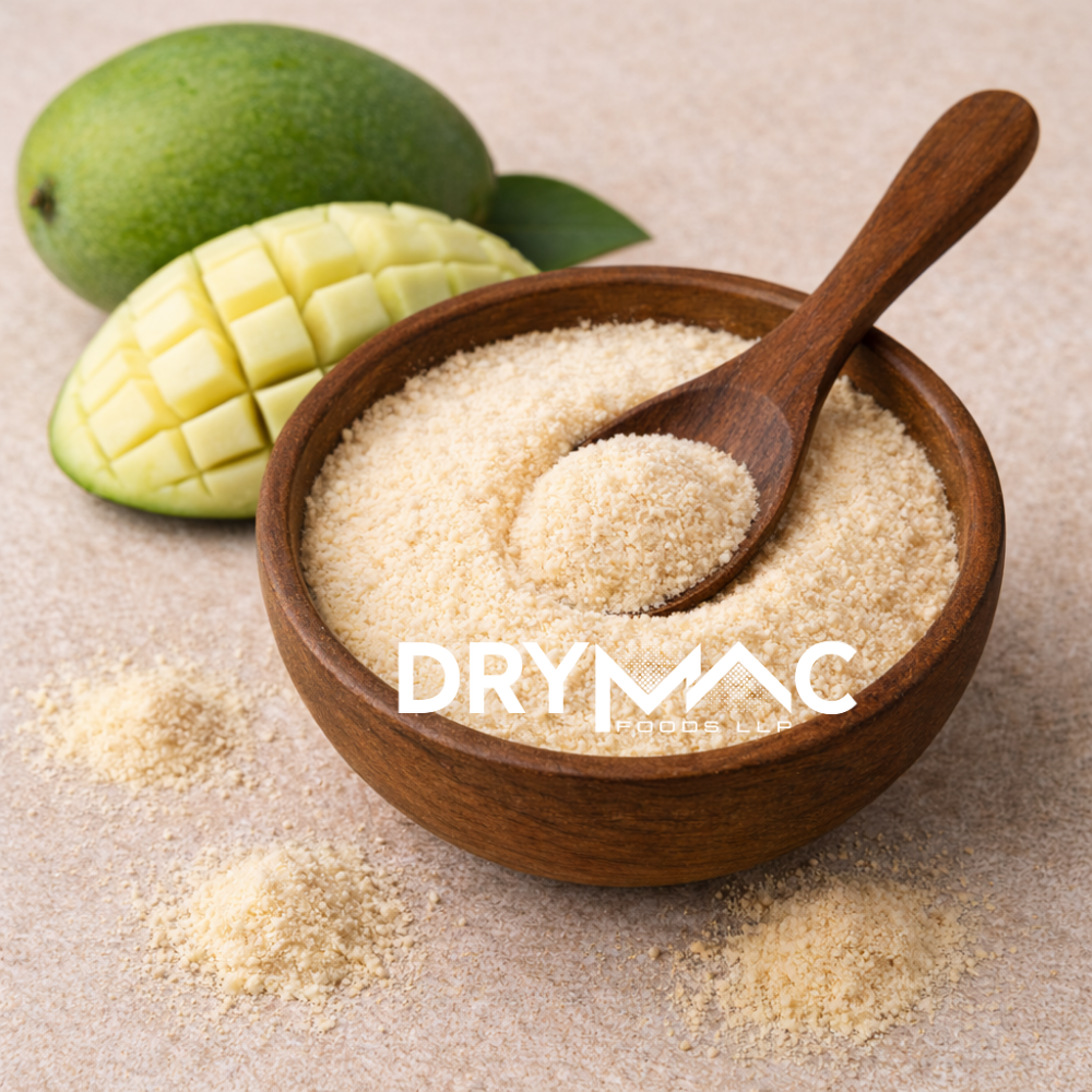 Green Mango Powder - Powdered Form, Shelf Life: 12 Months, Water Soluble, Perfect for Instant Beverages, Health Foods, Bakery Products, Baby Foods, Jellies