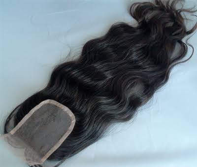 Human Hair Closure - Color: Black/brown