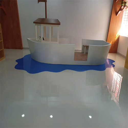 Epoxy School Flooring Services - Color: Customizable (Seen As White And Blue In Image)