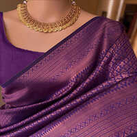 Ladies Purple Color Banarasi Silk Saree