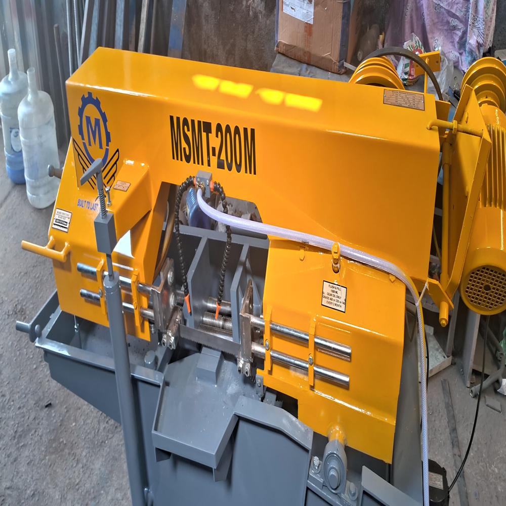 Manual Horizontal Ms Cutting Bandsaw Machine - Steel, 3000 X 27 X 0.9 Mm, Yellow & Grey | 240v Electric Power, Automatic Operation, High Efficiency, 5-year Warranty