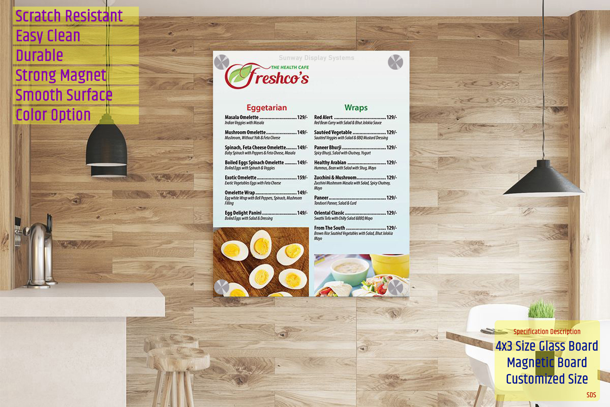 36x24 Inch Glass Writing Board