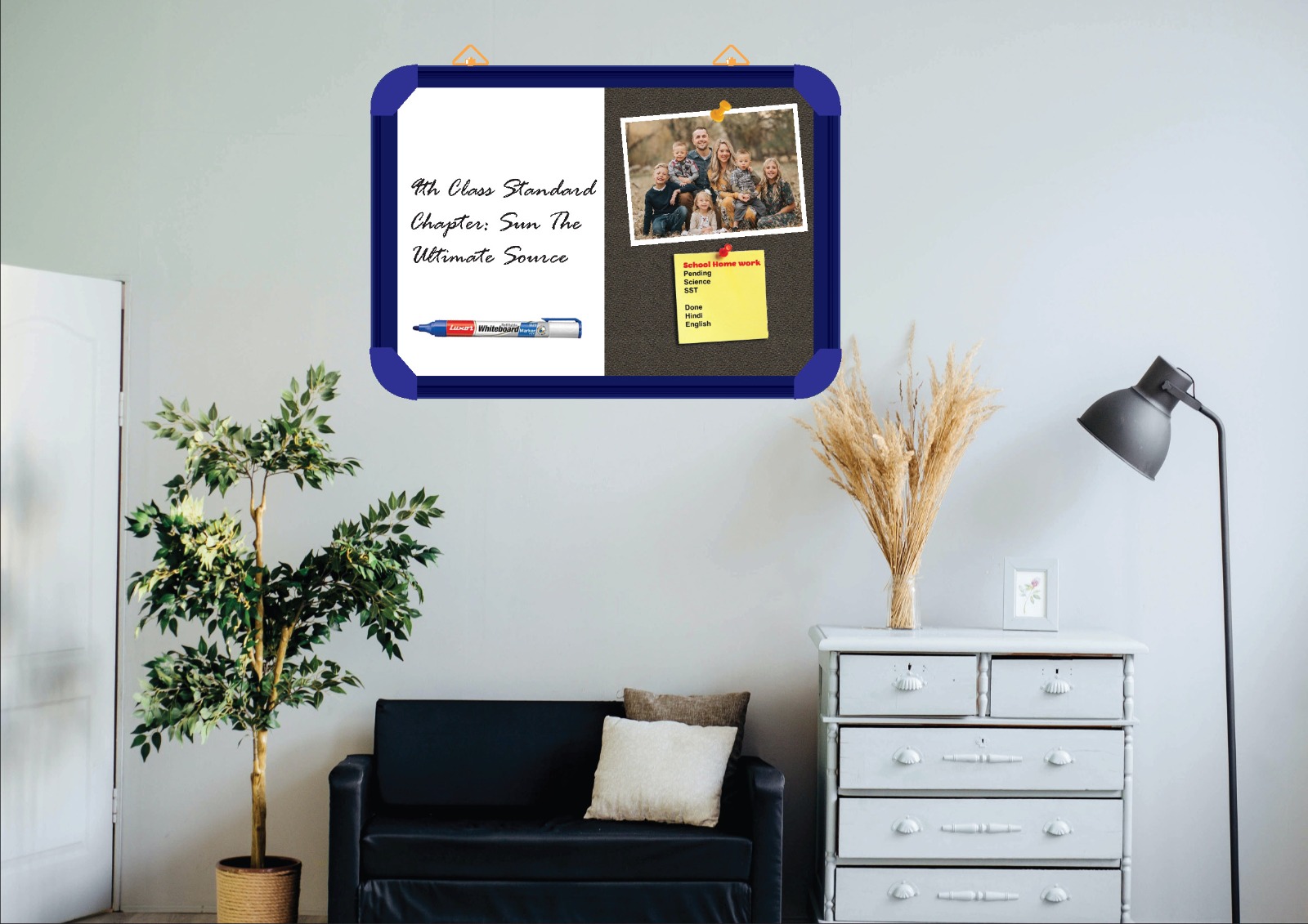 Pin Board & Whiteboard Combination Board - Durable Aluminium, 96x48 Inch | Industrial Grade, Warranty Included, Non-foldable Use