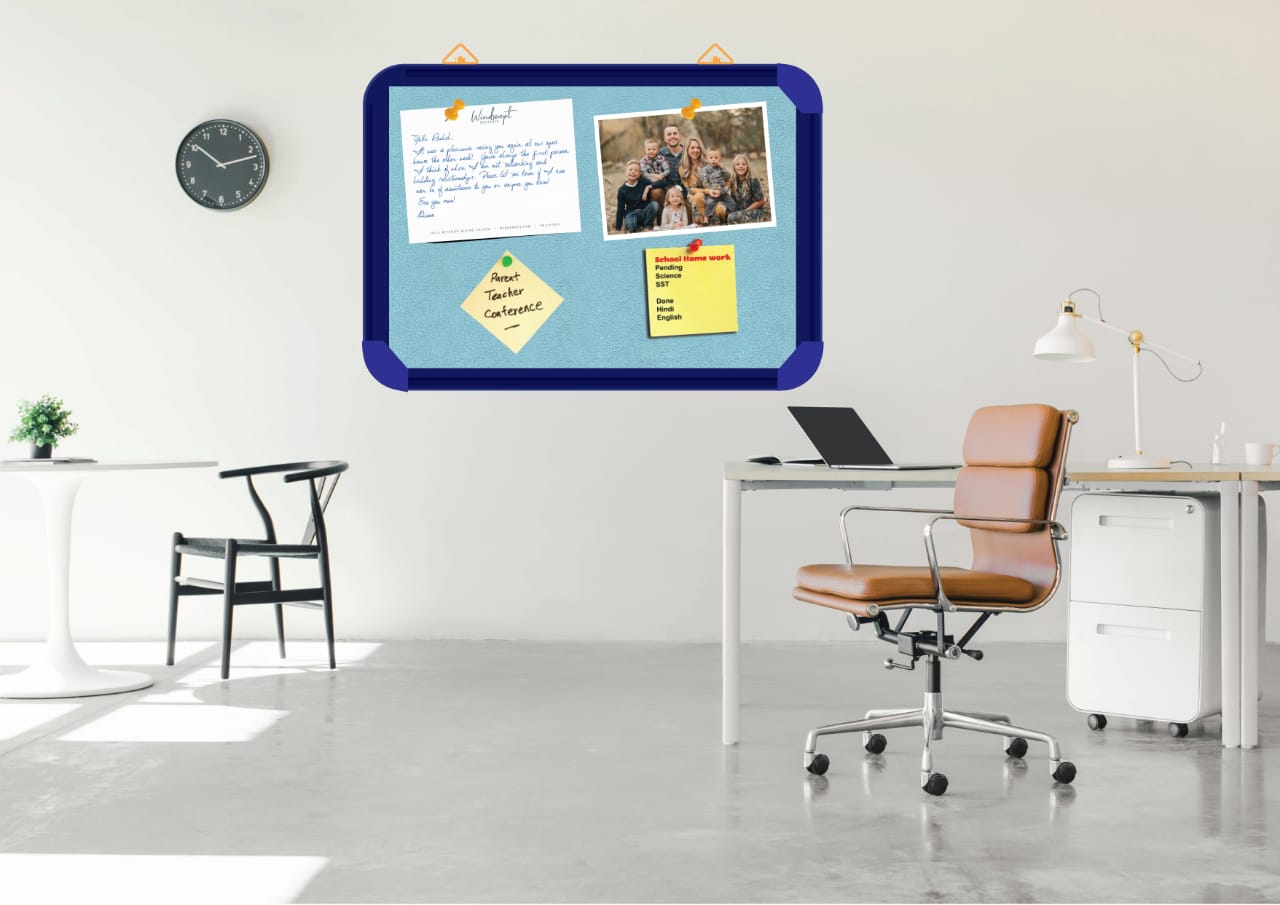 Pin Board & Whiteboard Combination Board - Durable Aluminium, 96x48 Inch | Industrial Grade, Warranty Included, Non-foldable Use