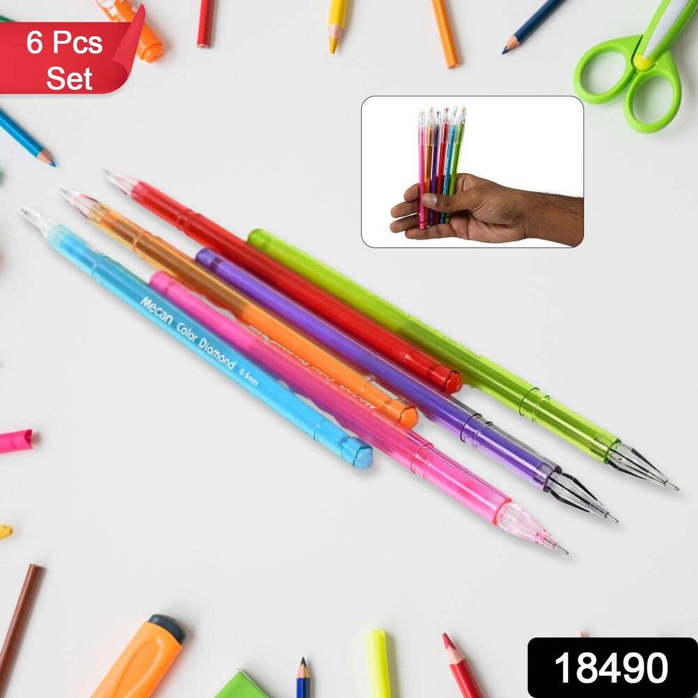 Multi Colour Gel Pen Set, Set of 6 Colourss