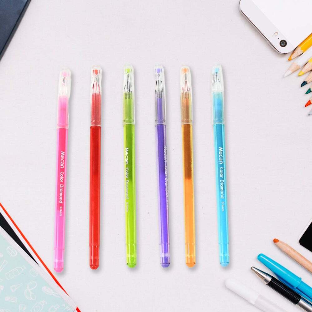 Multi Colour Gel Pen Set, Set Of 6 Colourss