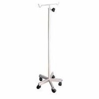 Iv Pole - Metal Steel, 15x56x192 Cm, White | Adjustable Height, Smooth Maneuverability, Lockable Casters, One-piece Design