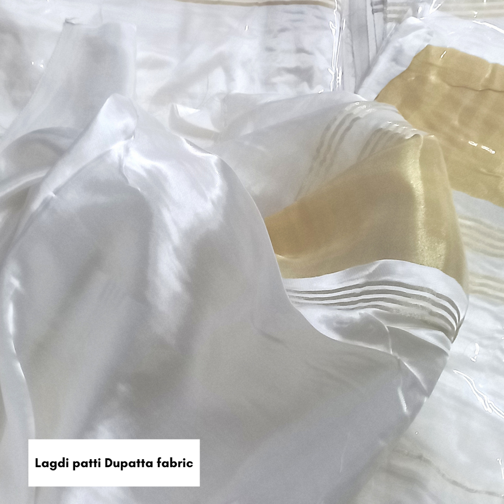 Pure Gajji Silk Lagdi Patta Dupatta With Zari Borders