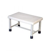 Single Step Foot Stool - Epoxy Coated Mild Steel, 18x10x10 Inches, Ivory White | Sturdy Design, Ideal For Hospitals And Clinics