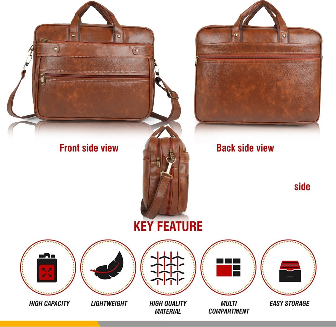 SENTINEL Men Office Leather Laptop Bag