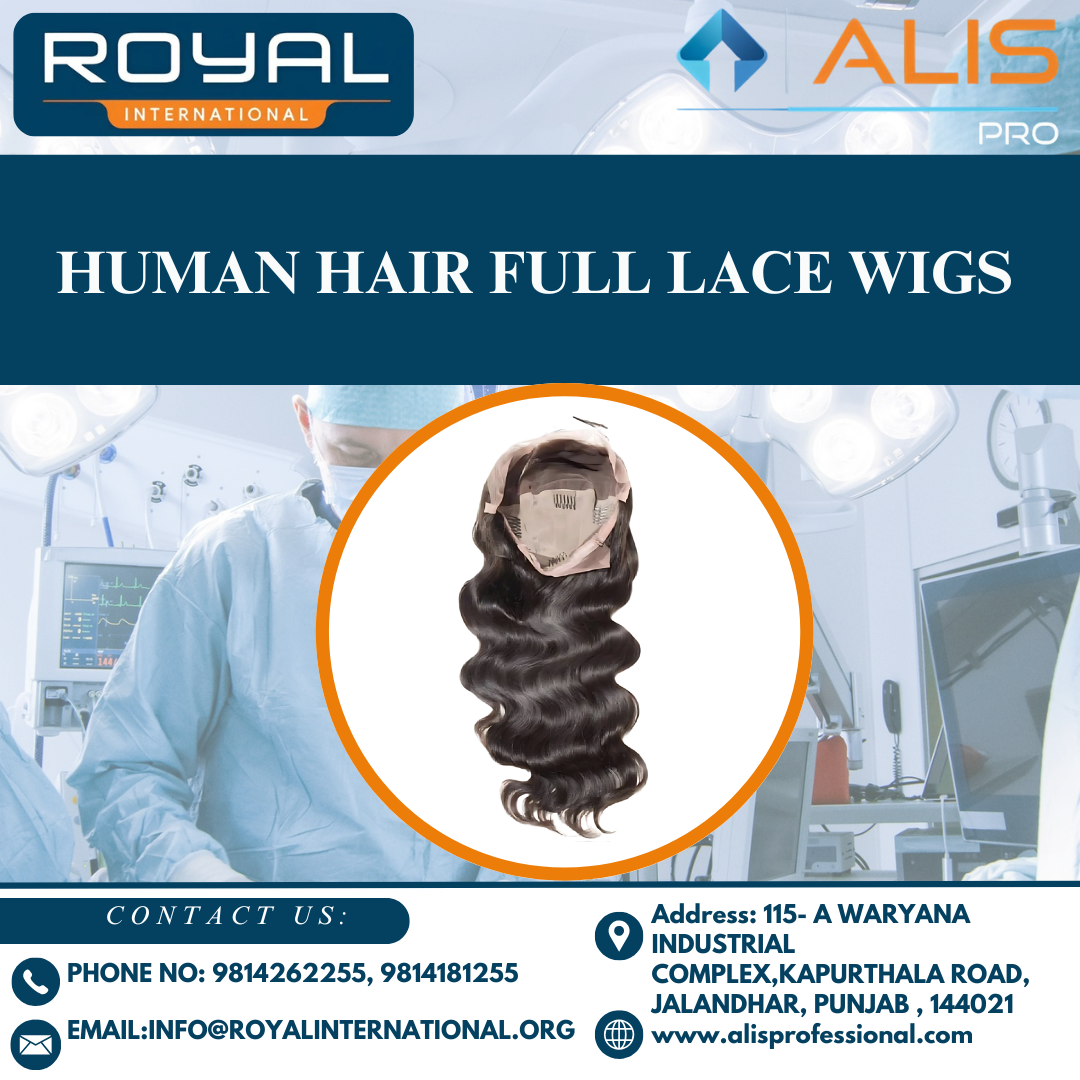 Human Hair Full Lace Wigs - Color: Black