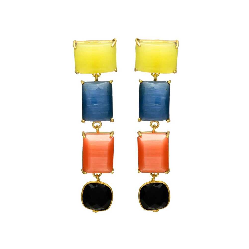 New arrival Multi gemstone dangle earring, party wear dangle earring for woman