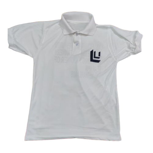 White Color Coller T Shirt - Design: Customized