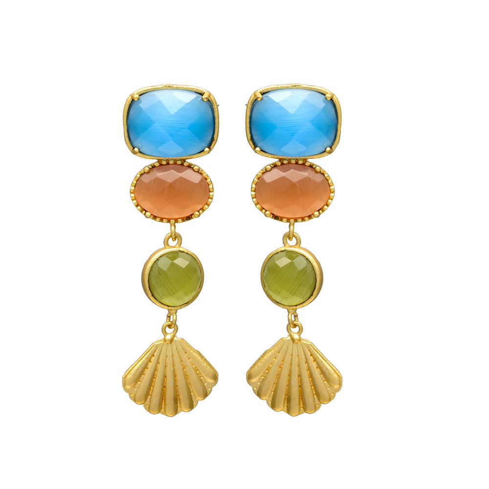 New arrival designer dangle erring with she shell drop, casual woman earrings