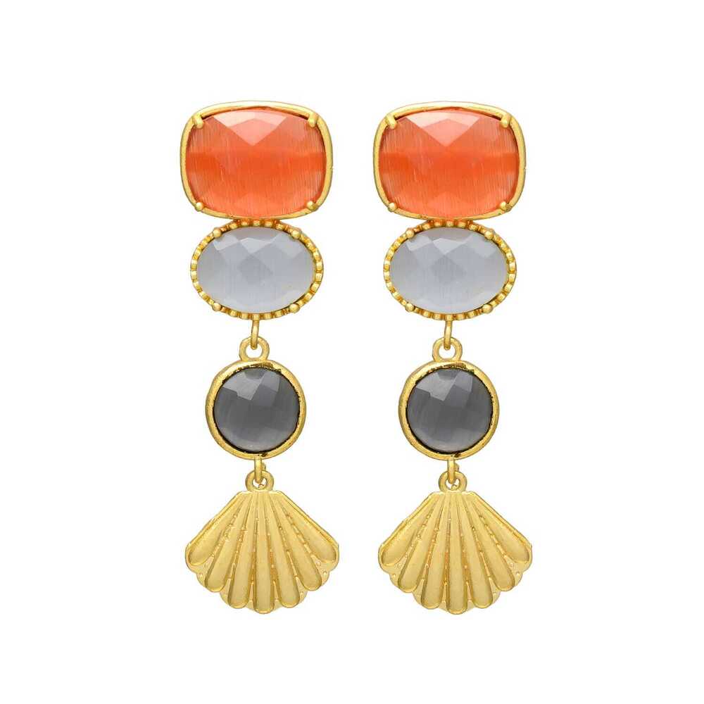 New arrival designer dangle erring with she shell drop, casual woman earring