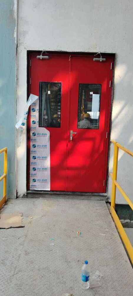 Red Emergency Fire Exit Door
