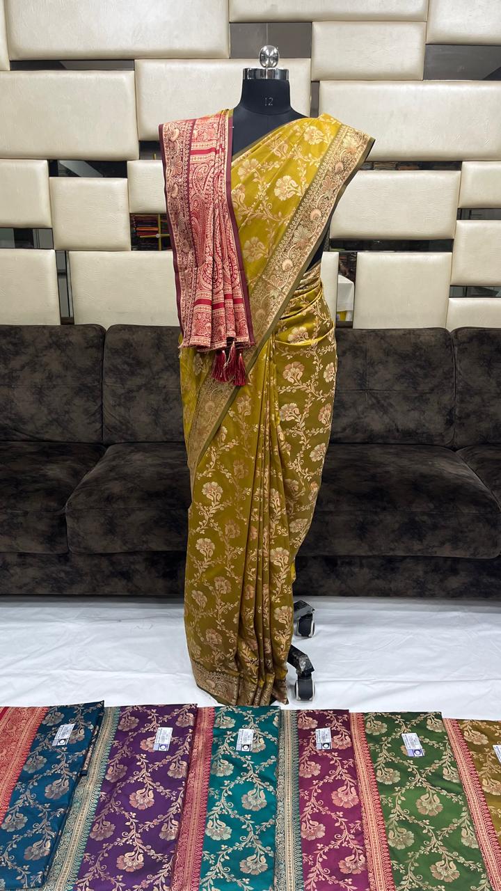 Kashmiri Silk Saree - Color: Six Bright Colour
