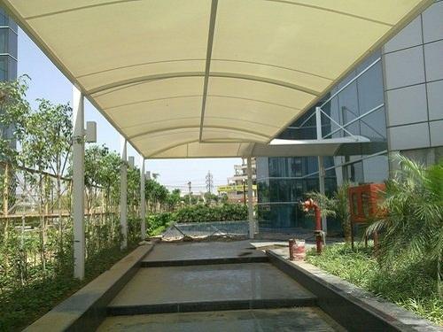 Walkway Covering Structure - Mild Steel, 4mm Thickness, 165mm Width, White Color | Durable, Easy To Install, Outdoor Protection Against Weather Elements