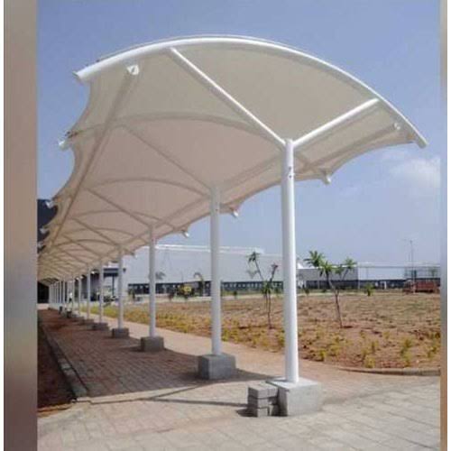 Walkway Covering Structure - Mild Steel, 4mm Thickness, 165mm Width, White Color | Durable, Easy To Install, Outdoor Protection Against Weather Elements