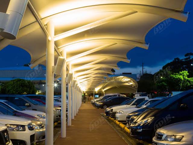Walkway Covering Structure - Mild Steel, 4mm Thickness, 165mm Width, White Color | Durable, Easy To Install, Outdoor Protection Against Weather Elements